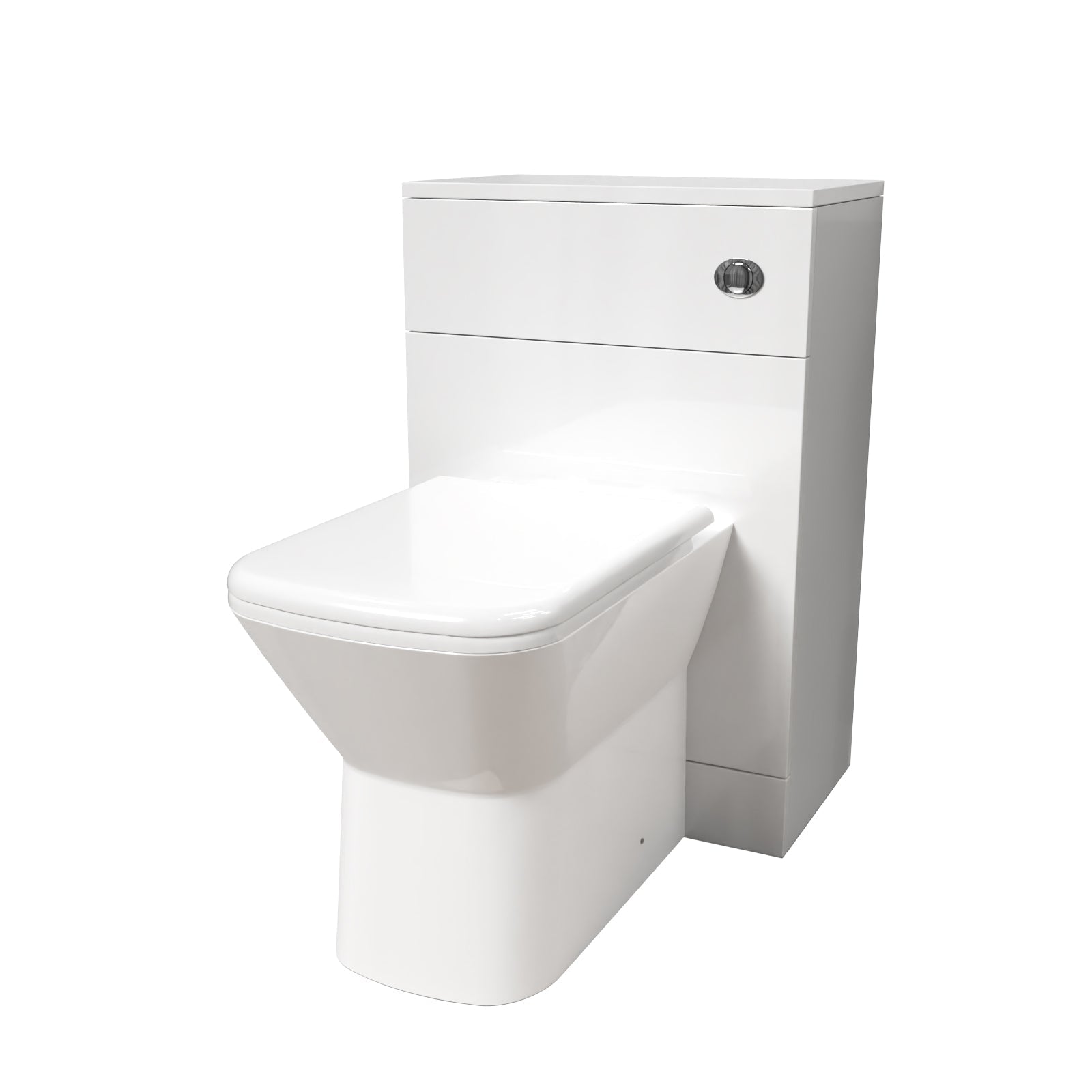 Louis 500mm WC Unit & Rimless Square Back To Wall Toilet With Cistern