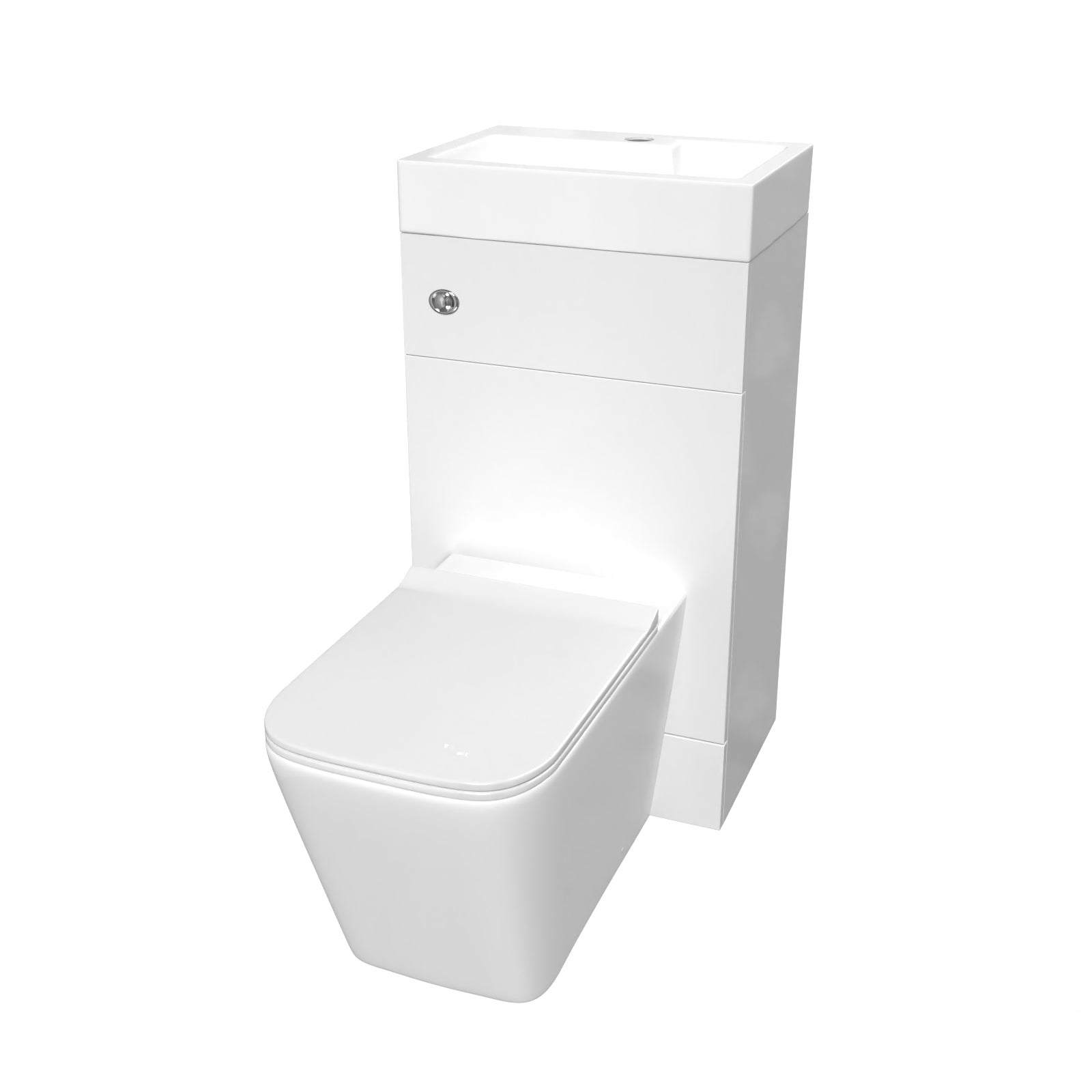 Bretford White 2 in 1 500mm Combined Space Save Wash Basin & Square Toilet
