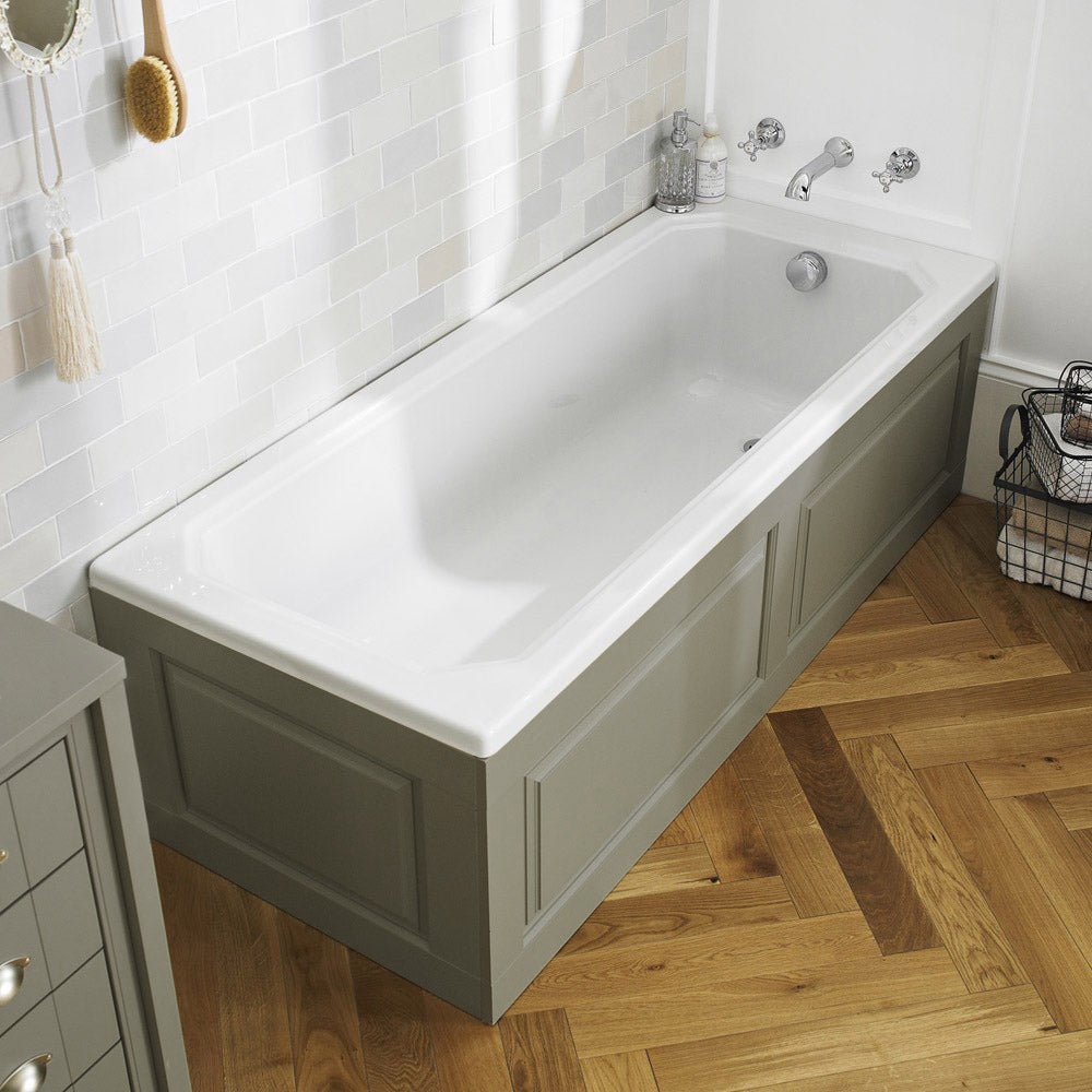 Chiltern 780mm Stone Grey Traditional Bath End Panel with Plinth