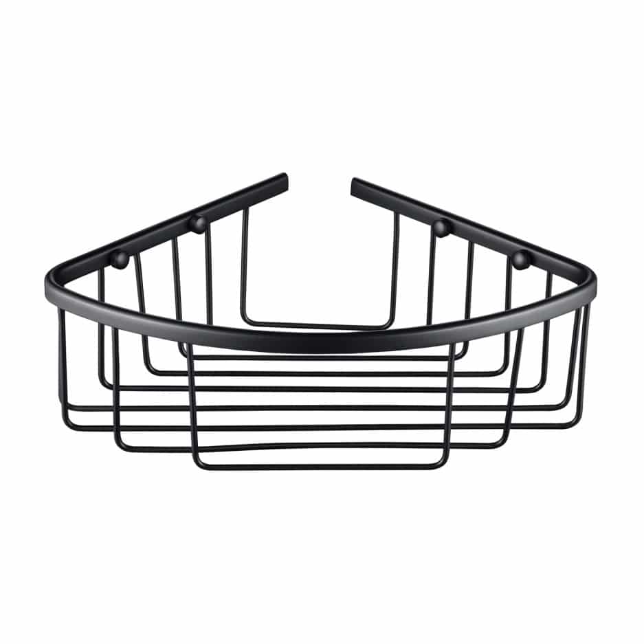 Single Corner Shower Bathroom Basket Shelf Matte Black