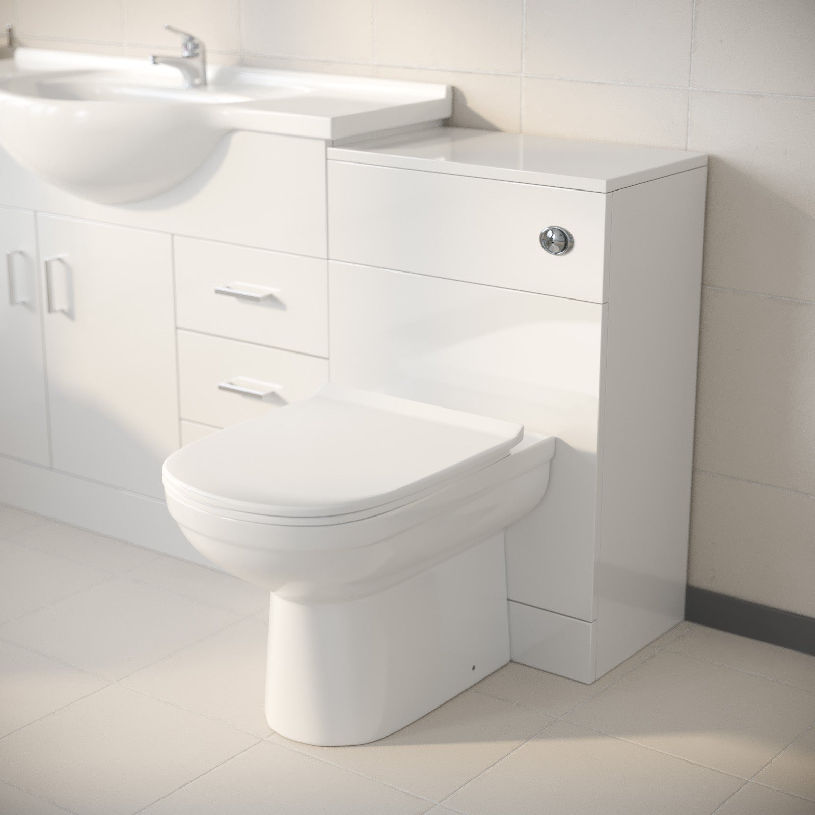 Ellen 1050mm Floor Standing 2 Door Basin Vanity Unit White