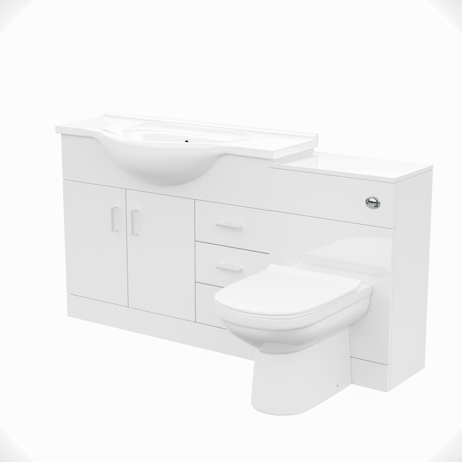 Ellen 1050mm Floor Standing 2 Door Basin Vanity Unit White