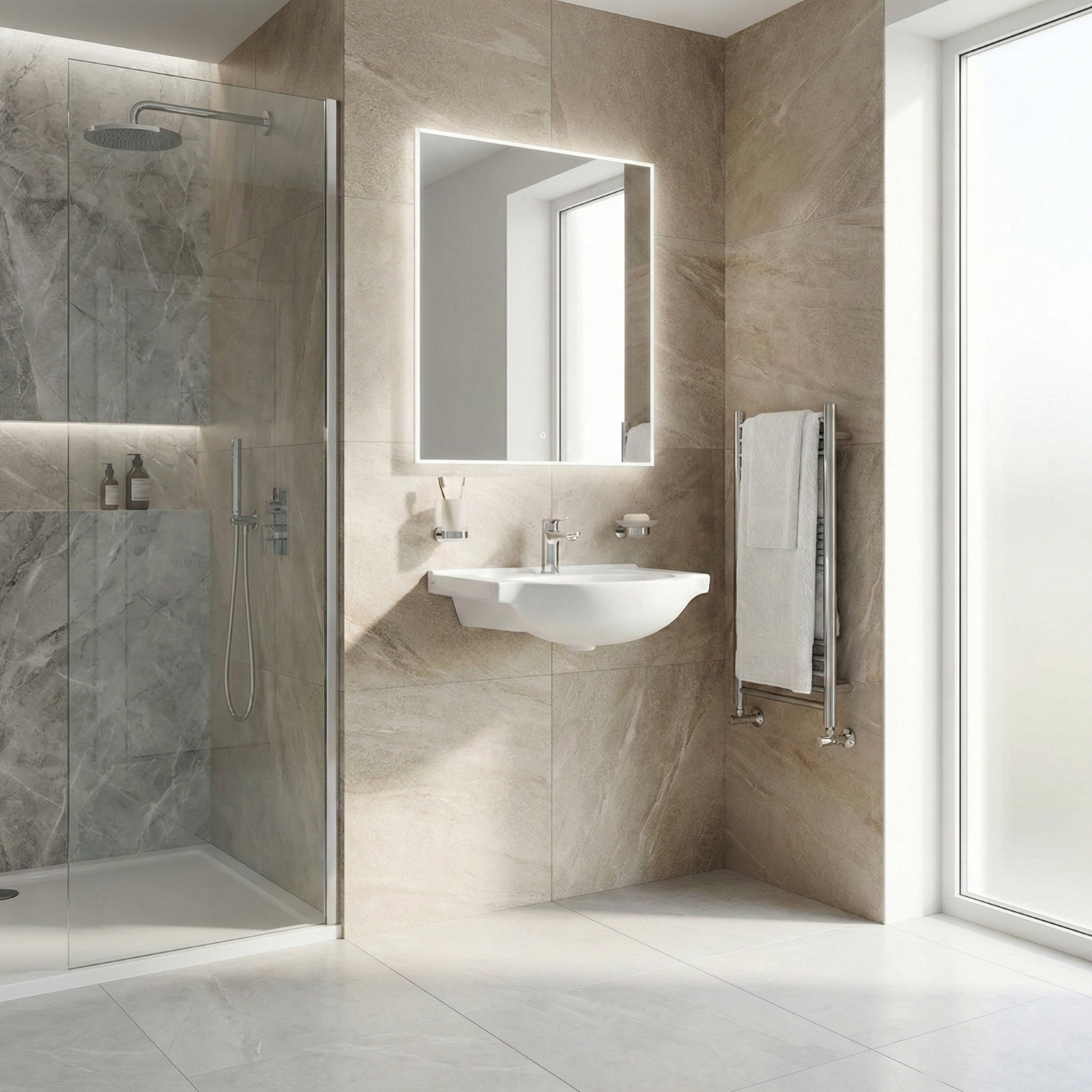 450mm Bathroom Wall Hung Basin Sink White