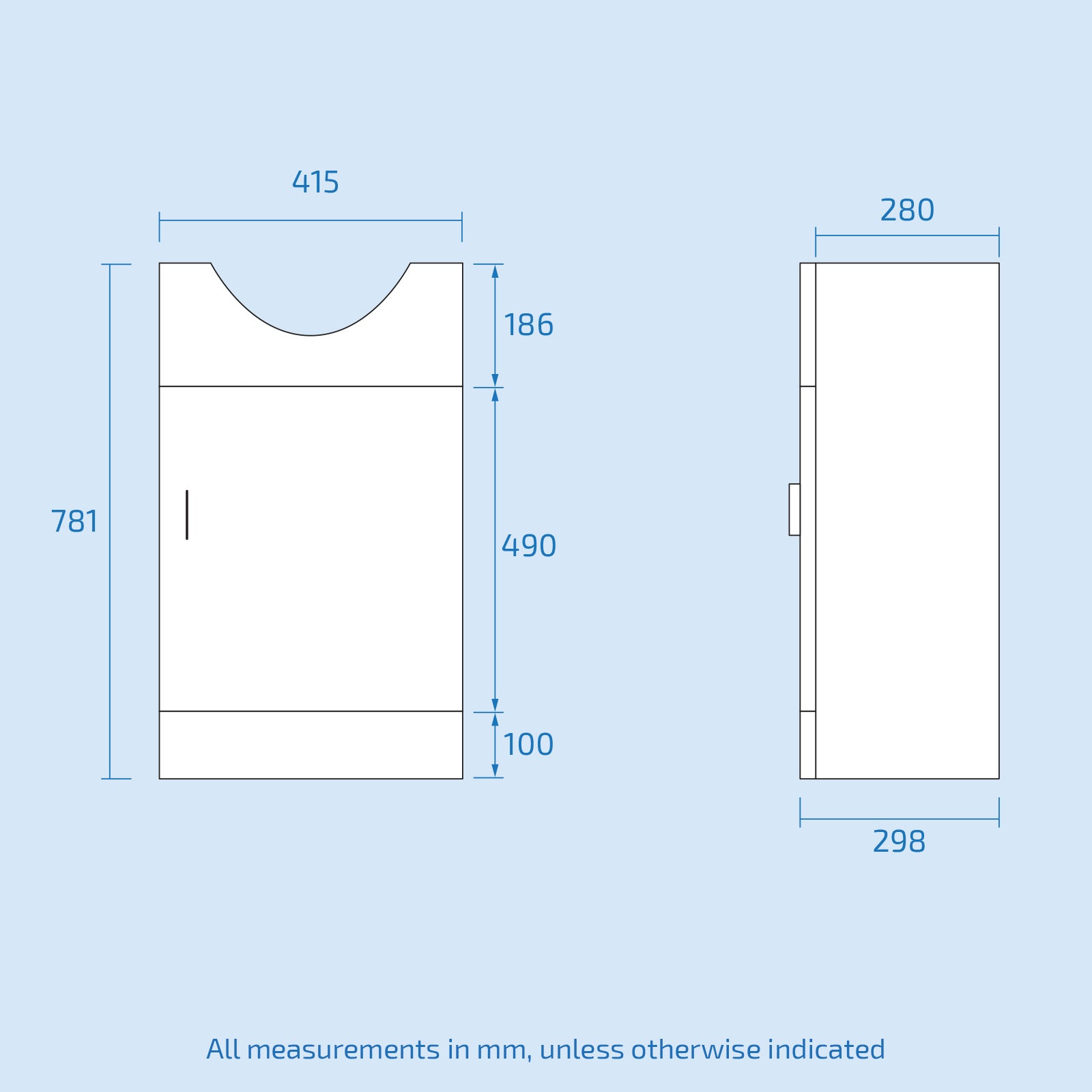 Dyon 450mm Freestanding White Vanity Cabinet (Excluding Basin)