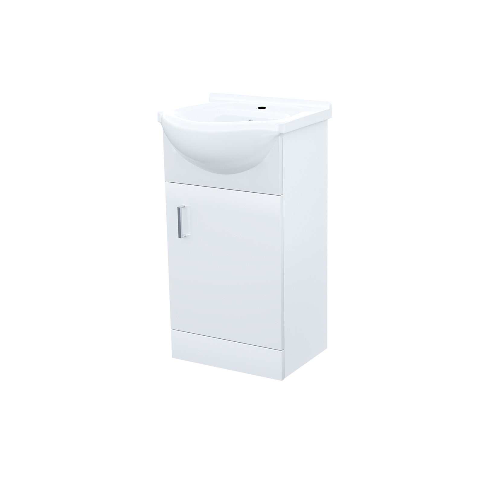 Ellen Suite 1700mm Bathtub, 450mm White Basin Vanity & Close Coupled Toilet