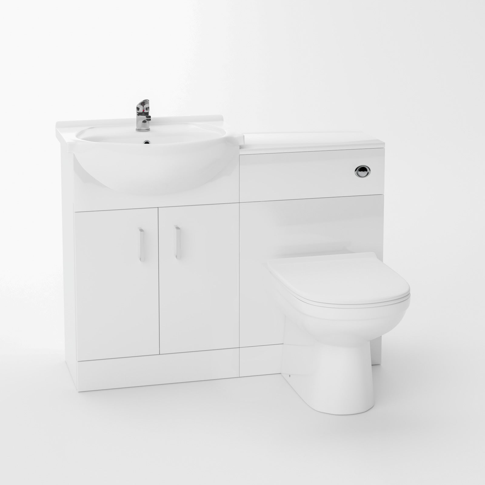 Ellen 550mm Flat Pack Vanity Basin Unit, WC Unit, Elso Back To Wall Toilet, Mono Mixer & White Waste