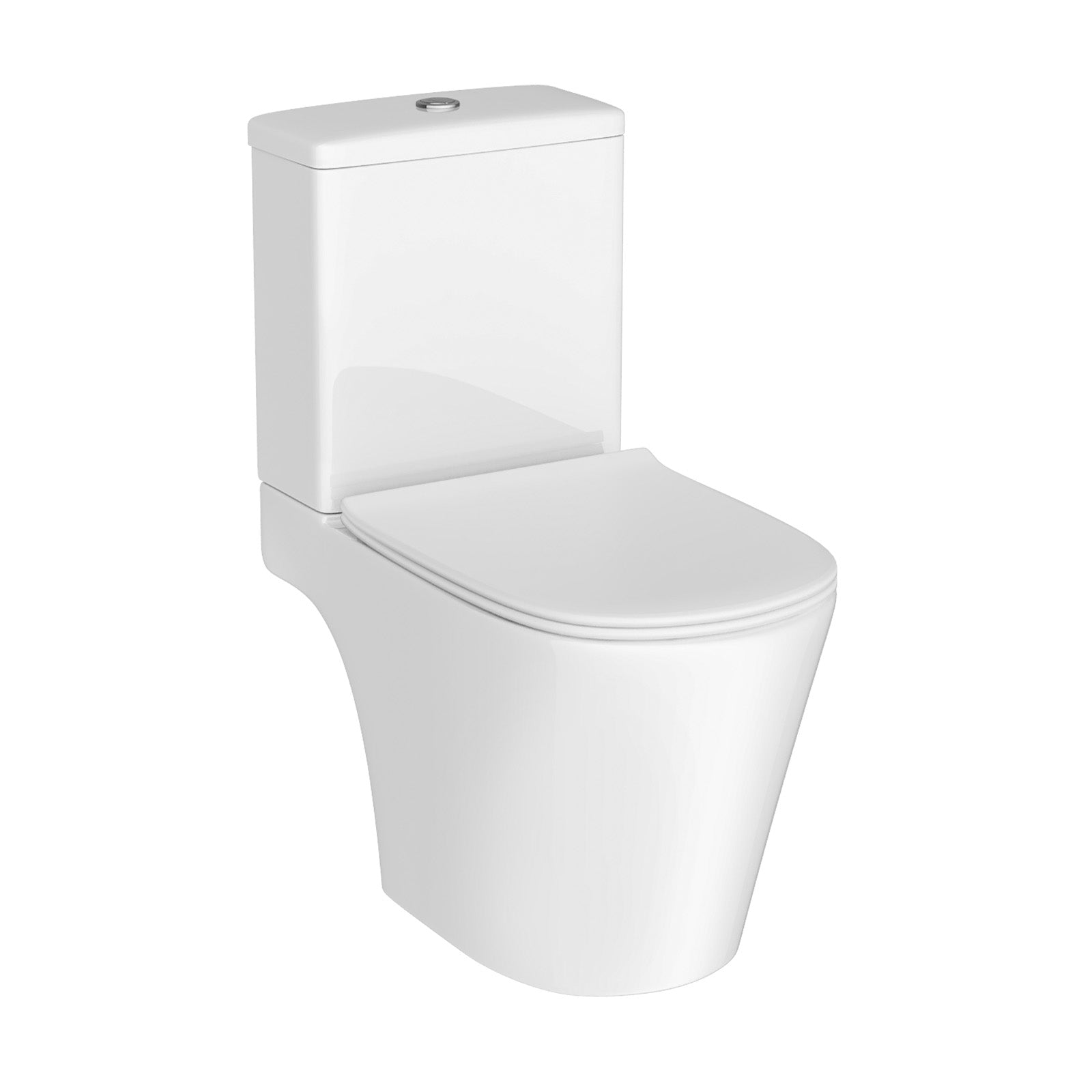 Bathroom Short Projection Rimless Close Coupled Toilet Pan & Seat
