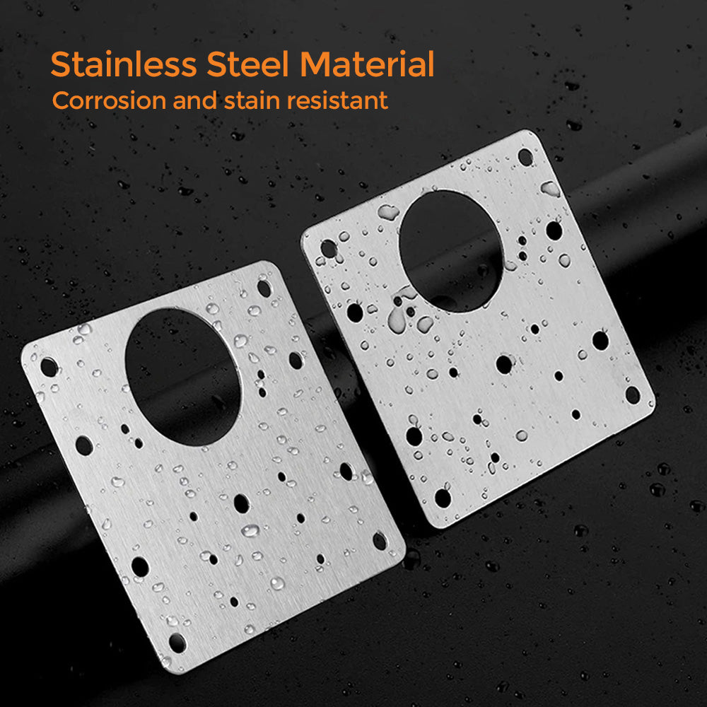 90mm Hinge Repair Plate Rust-Resistant Steel Furniture Cupboard Repair Mount Set, 1 Plate + 6 Screws