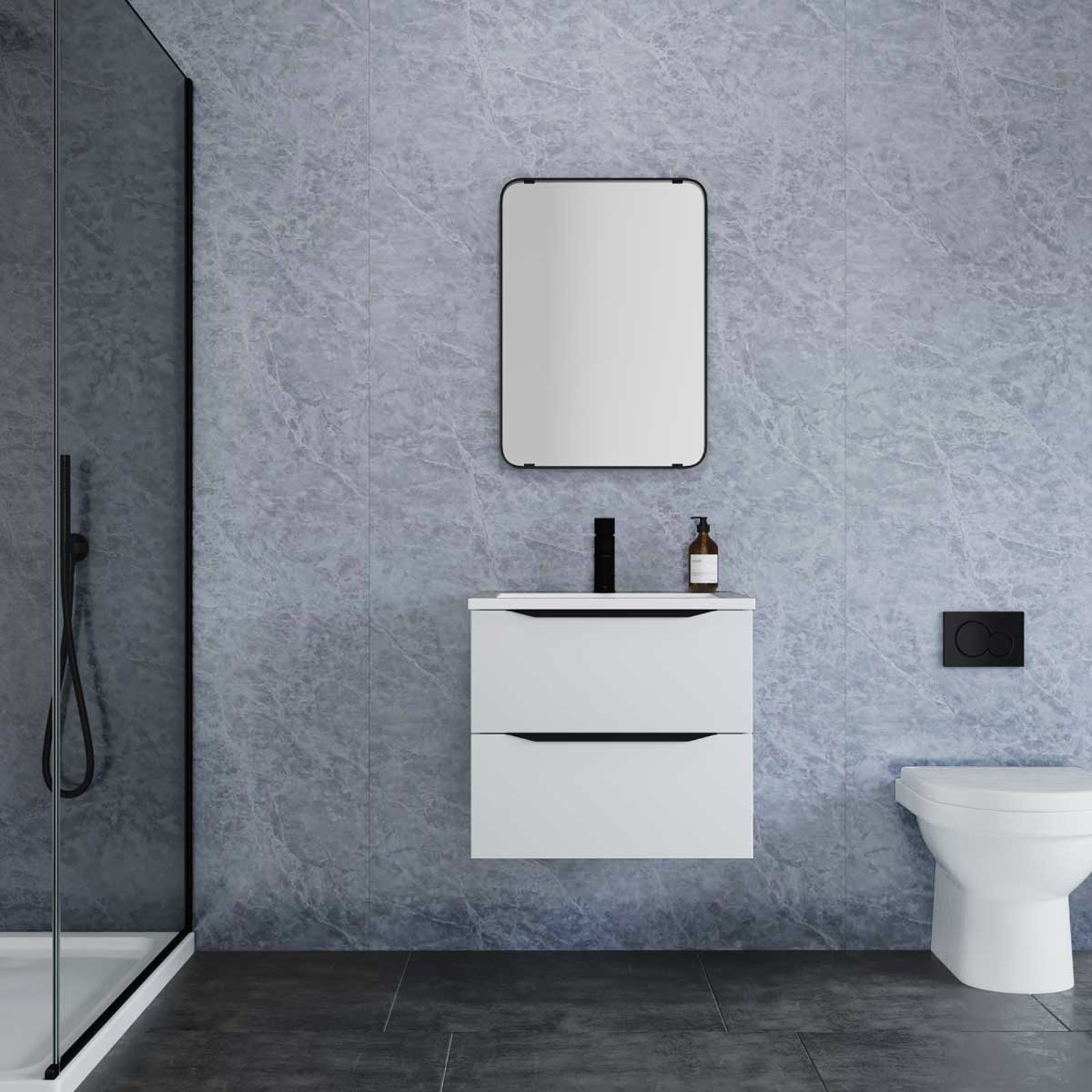 PVC Shower Wall Panel Capri Light Grey Matt 1000 x 2400 x 10mm