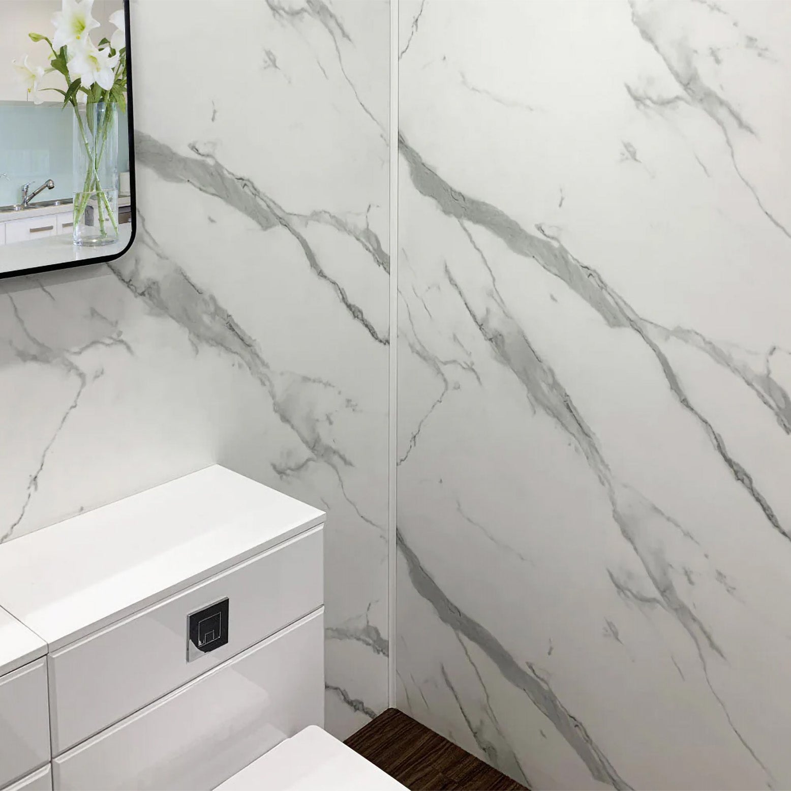 PVC Milan Carrara Gloss Shower Wall Panel 1000mm x 2400mm x 10mm