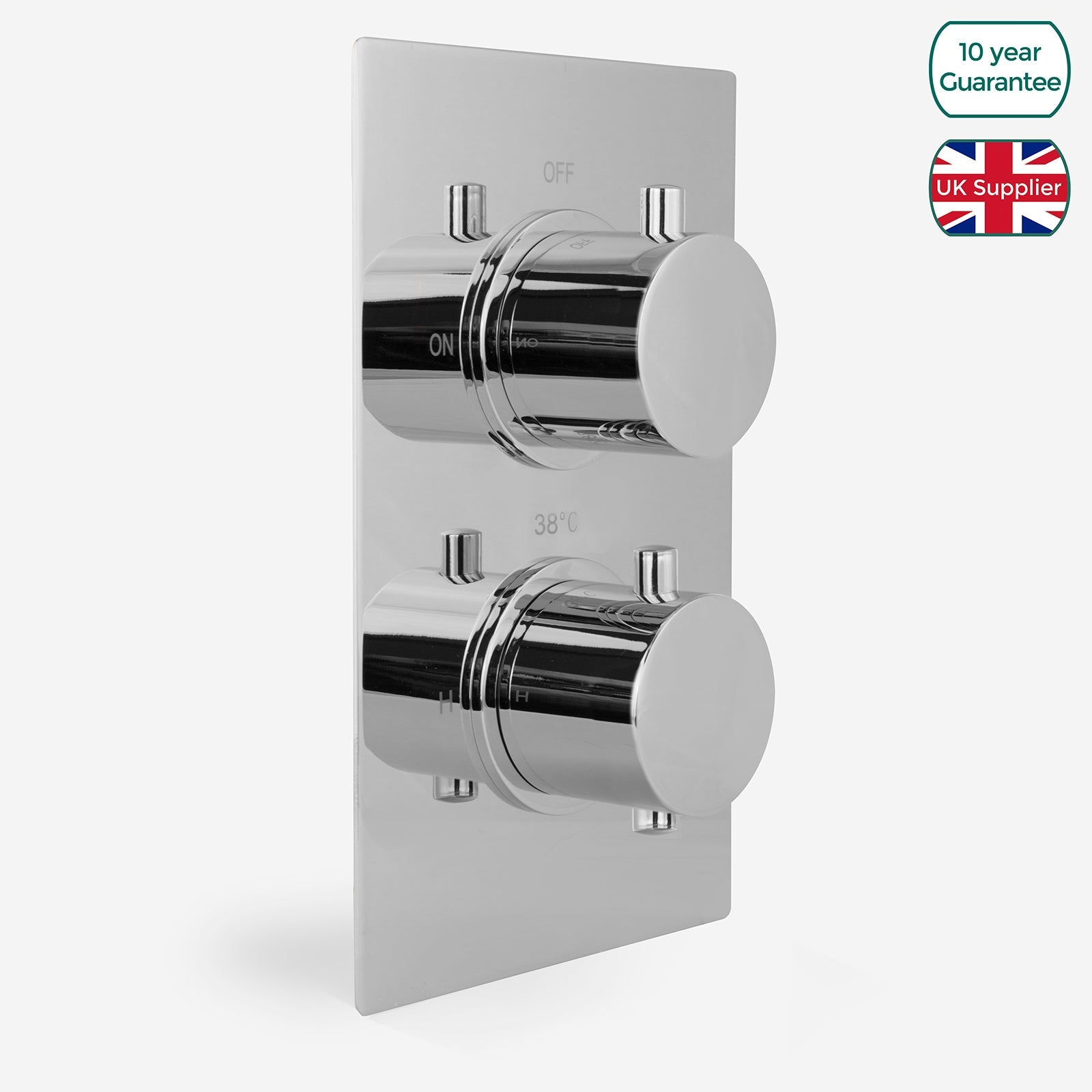 Lily 2 Dial 1 Way Concealed Thermostatic Wall Mounted Shower Mixer Kit