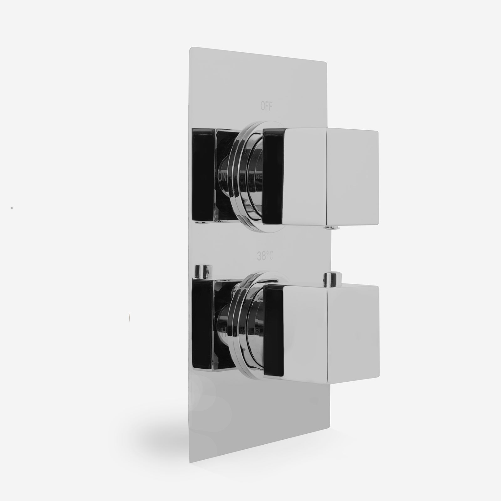 Square Thermostatic Concealed Mixer 2 Dial 1 Outlet + 300mm Shower Head + Arm | Neshome