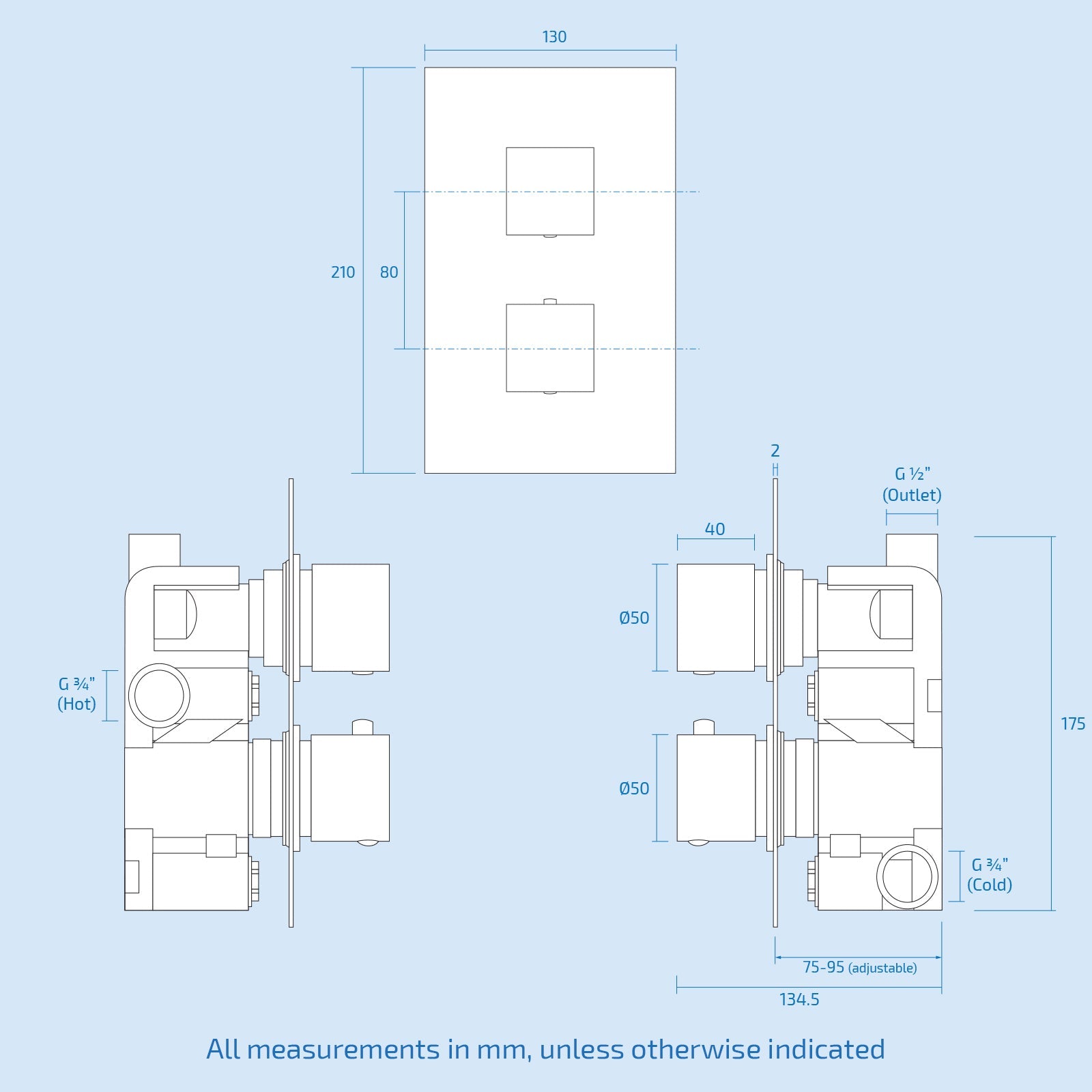 Twin Head Matte Black Rainfall Shower Concealed Mixer Valve Inc Hand Held Set