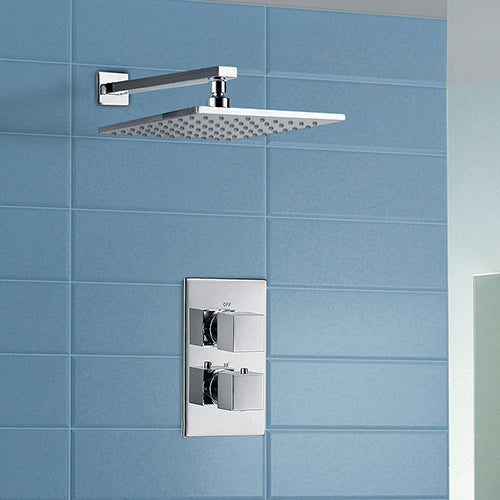 Temel Bathroom 1-Way Concealed Thermostatic Shower Valve Mixer and Shower Head