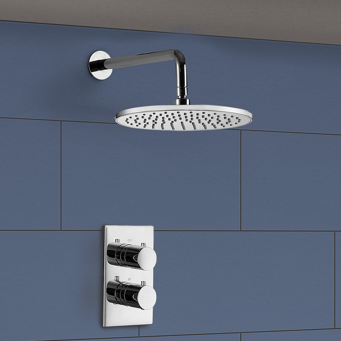 Lily 2 Dial 1 Way Concealed Thermostatic Wall Mounted Shower Mixer Kit