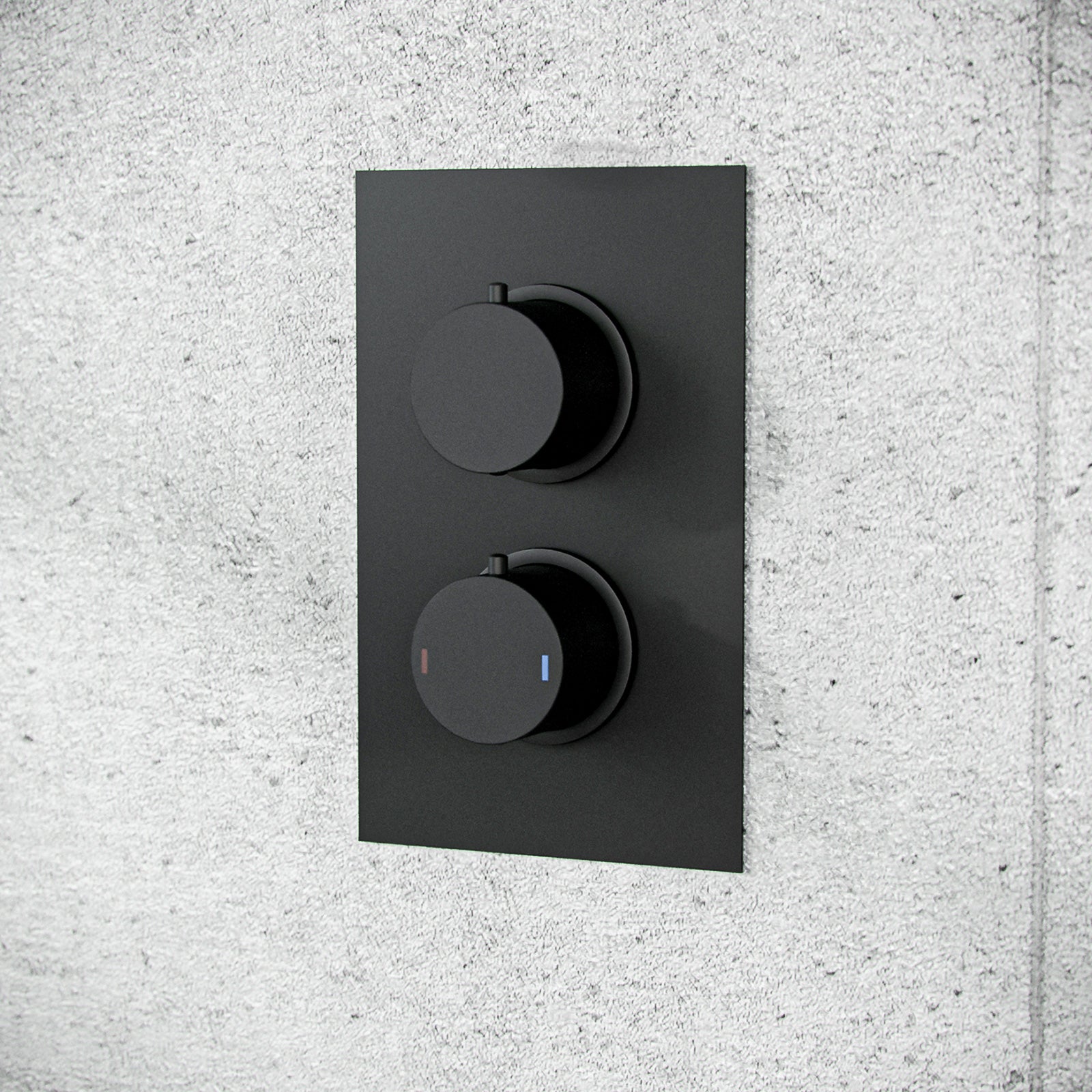 Voilet 2 Dial 2 Way Round Concealed Thermostatic Mixer Valve, Shower Head & Handset Matte Black