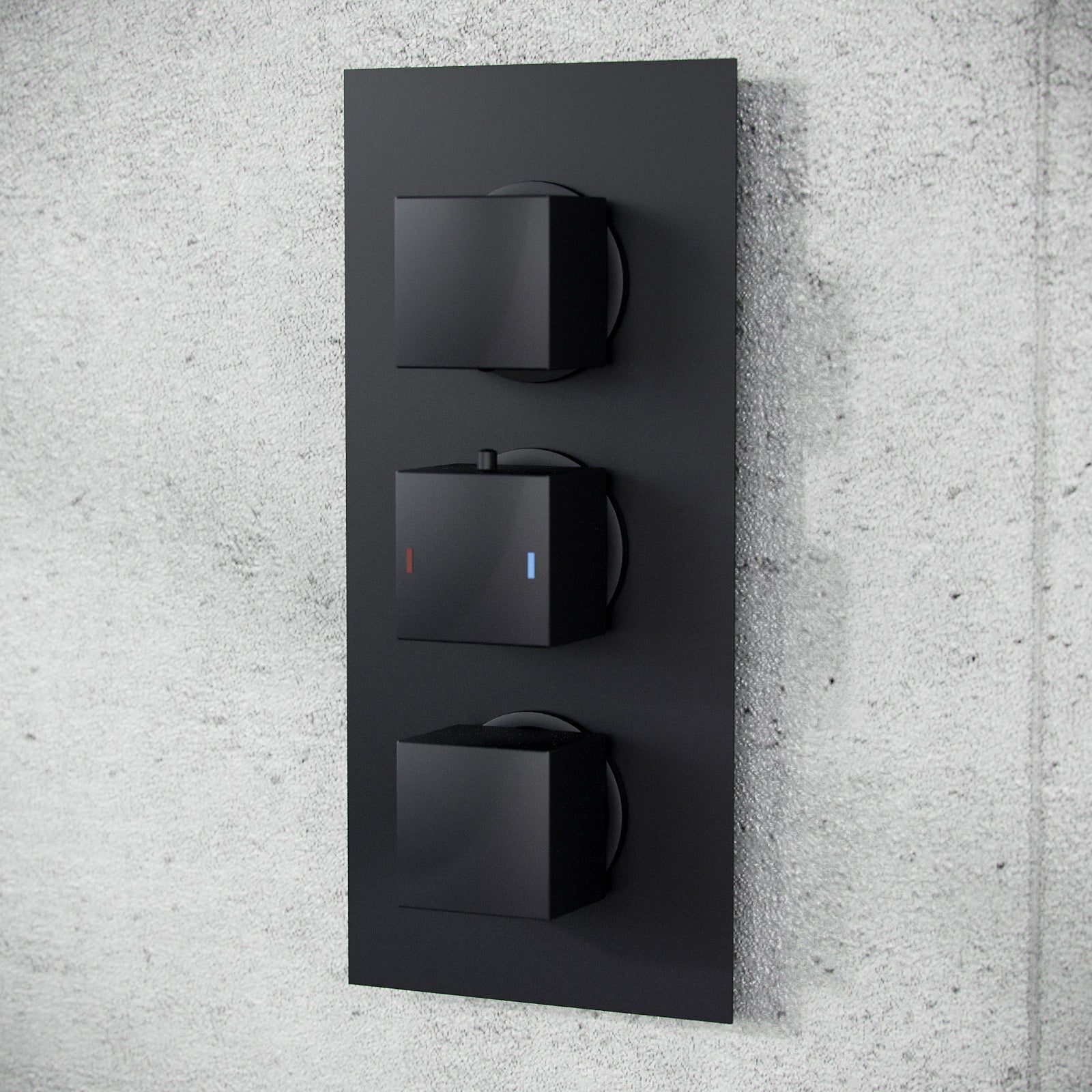 Temel Matt Black Rainfall Shower with Thermostatic Control and Hand Held Kit