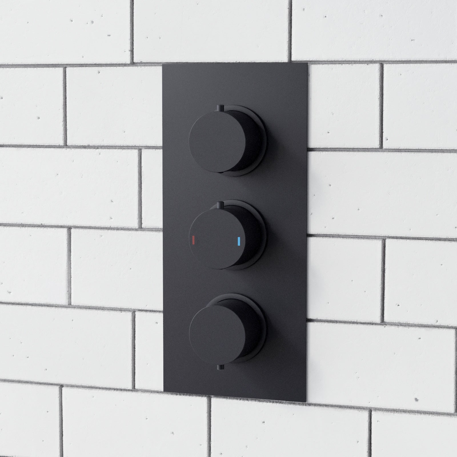 Ultra Slim Wall Mounted Overhead Shower Complete Matte Black Set