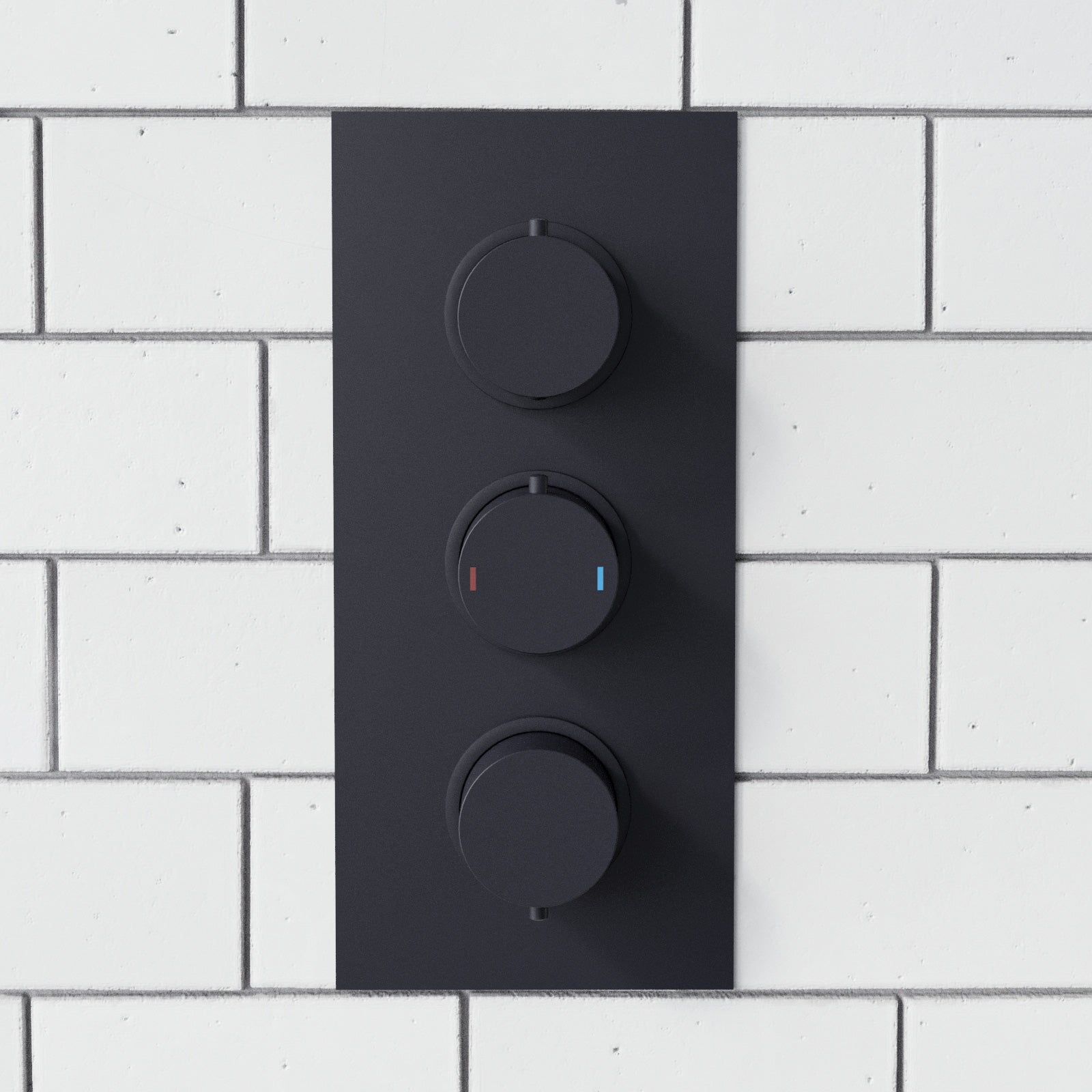 Ultra Slim Wall Mounted Overhead Shower Complete Matte Black Set
