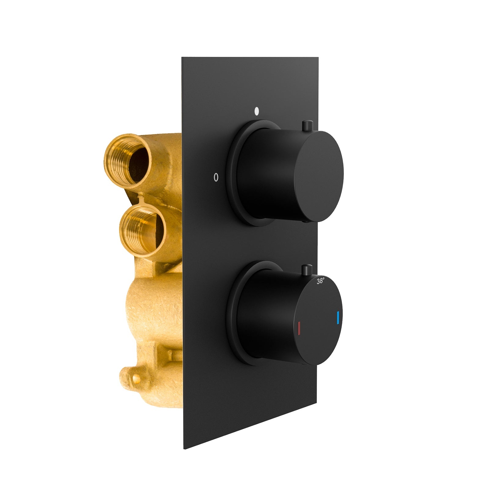 Violet Modern Round 2 Way Concealed Thermostatic Shower Mixer Valve - Black Matte