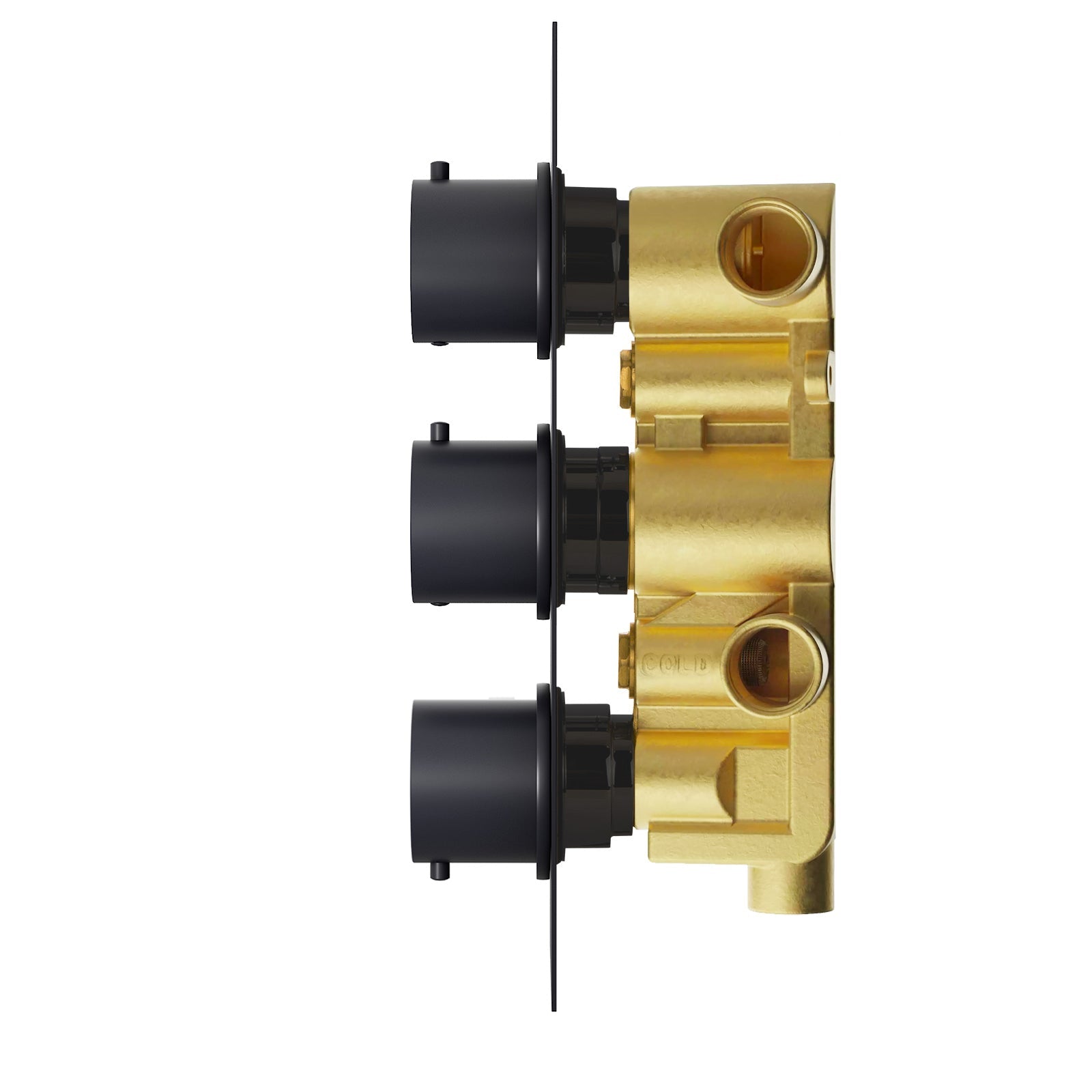 3 Dial 3 Way Round Concealed Thermostatic Shower Valve - Matt Black