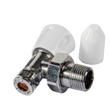 Kartell Galaxy 10mm Chrome Angled Lockshield Valve with Drain Off - LSDOGA10
