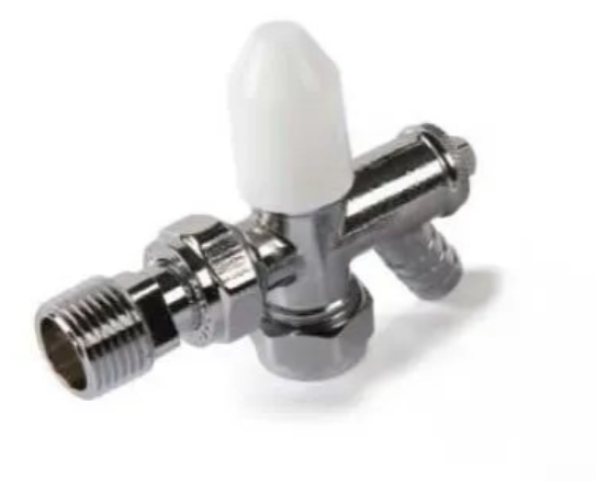 Kartell Angled Lockshield 15mm Chrome Pipe Mounted Radiator Valve - LSDOSA15