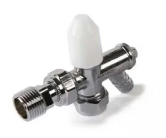 Kartell DOC Style 10mm Chrome Angled Lockshield Radiator Valve - LSDOSA10