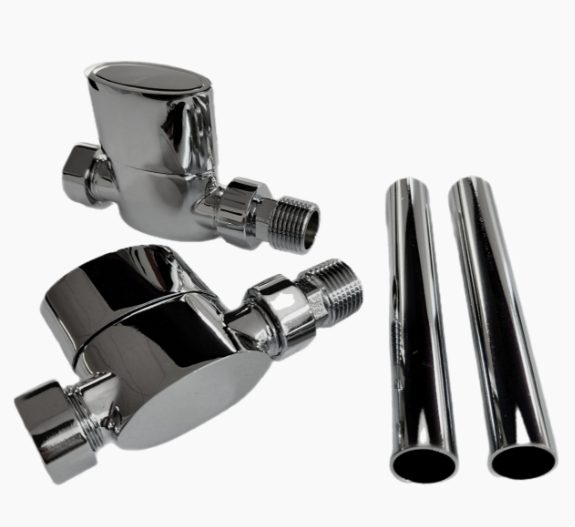 Kartell Aspen 15mm Chrome Straight Radiator Valve (Pair) - ASP-STR
