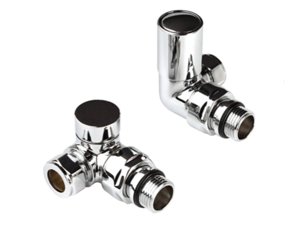 Kartell Corner Valve 15mm x 1/2 inch Chrome Corner Radiator Valve Pair - CRNV