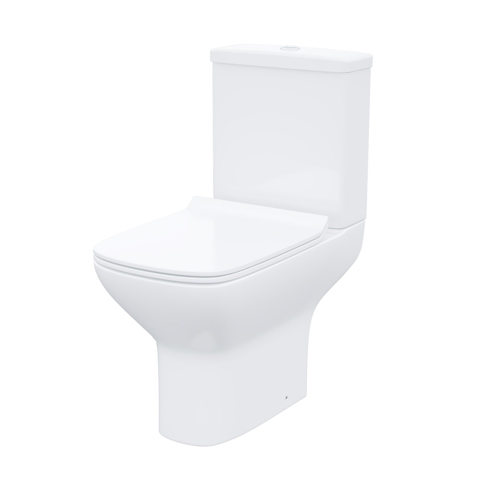 Ellen L-Shaped Shower Bath with Vanity Unit, Rimless Toilet, Taps & Shower