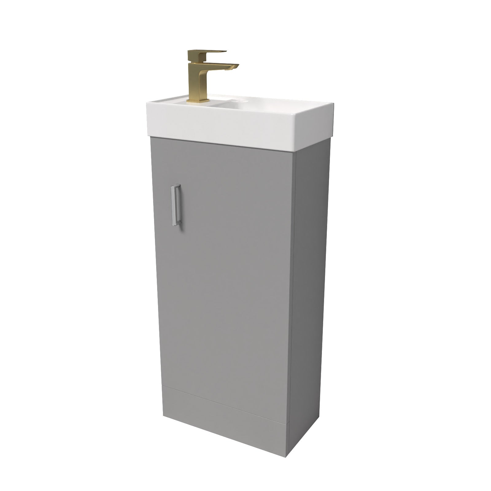 Nanuya Grey Floorstanding 400mm Vanity Unit & Square Basin Mixer Tap
