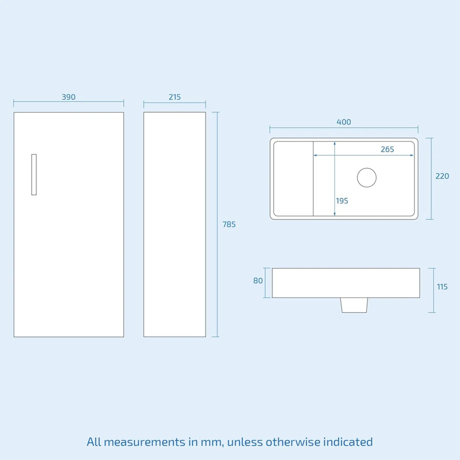 Nanuya Cloakroom 400mm Matte Grey Freestanding Vanity Basin Unit & Close Coupled Toilet with Soft Close Seat