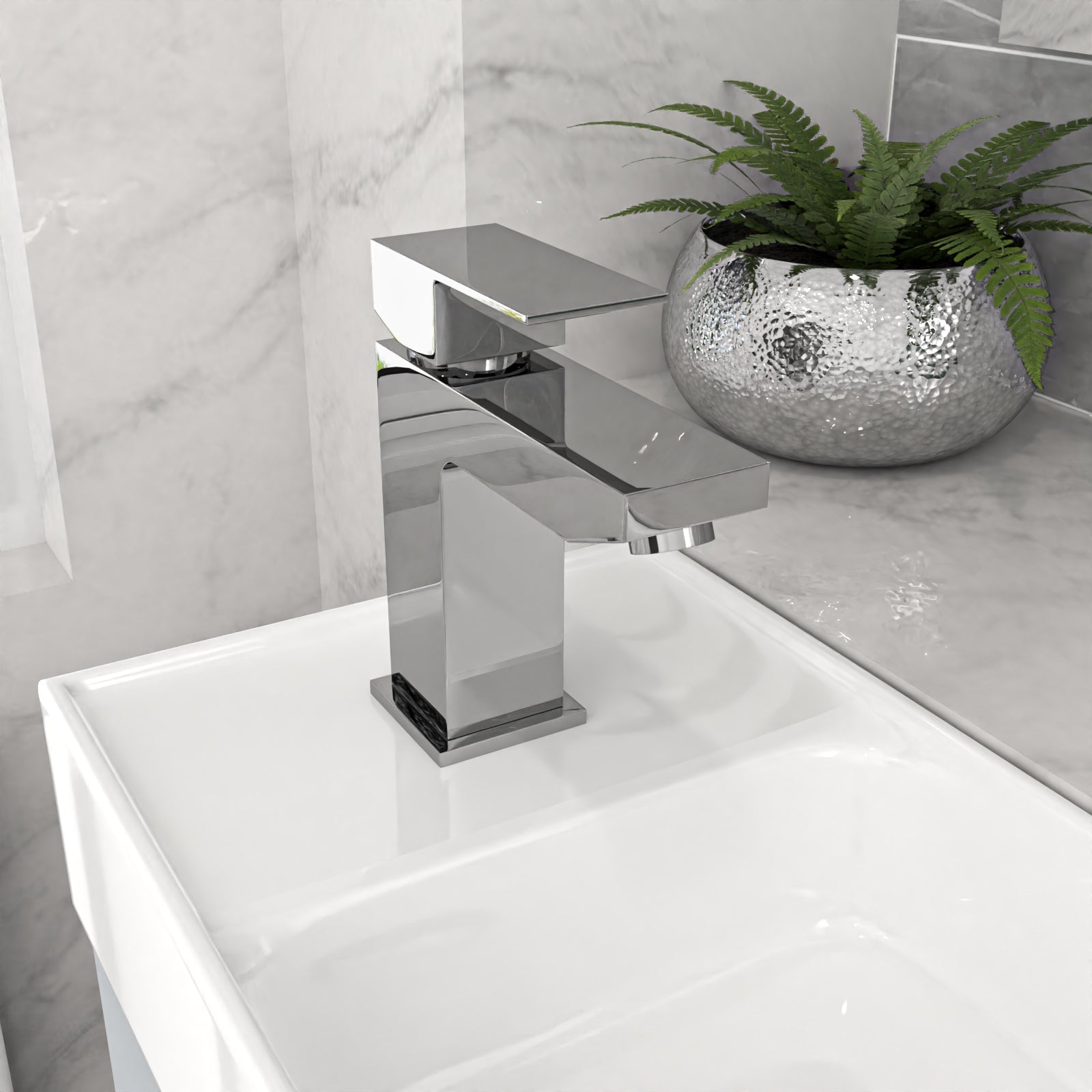 Nanuya Matte Grey 400mm Cloakroom Vanity Basin Unit Basin Mixer Tap & Waste