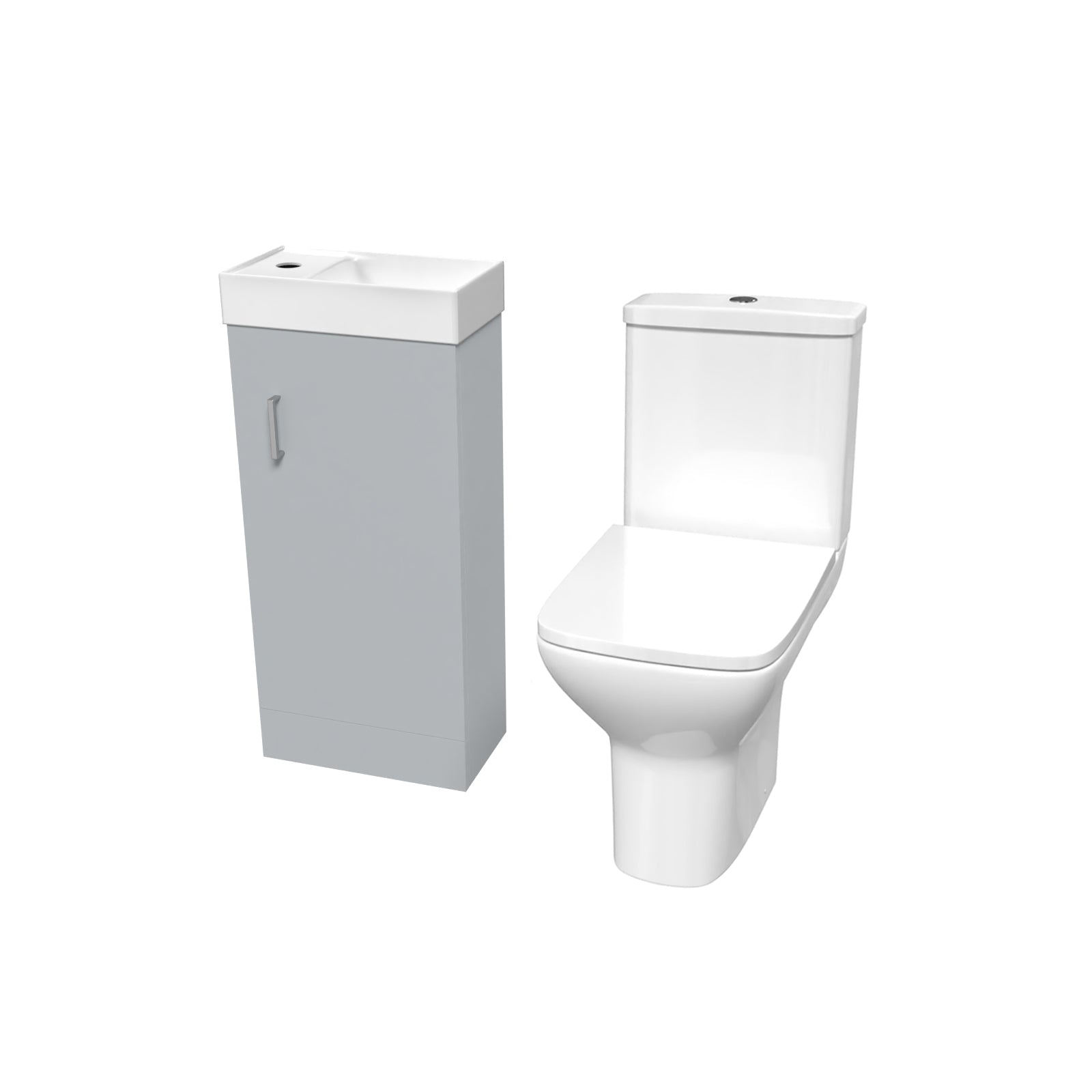Nanuya Matte Grey 400mm Cloakroom Vanity Basin Unit & Close Coupled Toilet