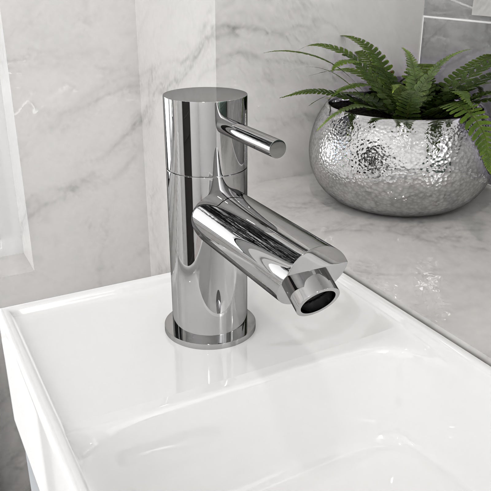 Nanuya Nes Home Matte Grey 400mm Cloakroom Vanity Basin Unit Mixer Tap & Waste