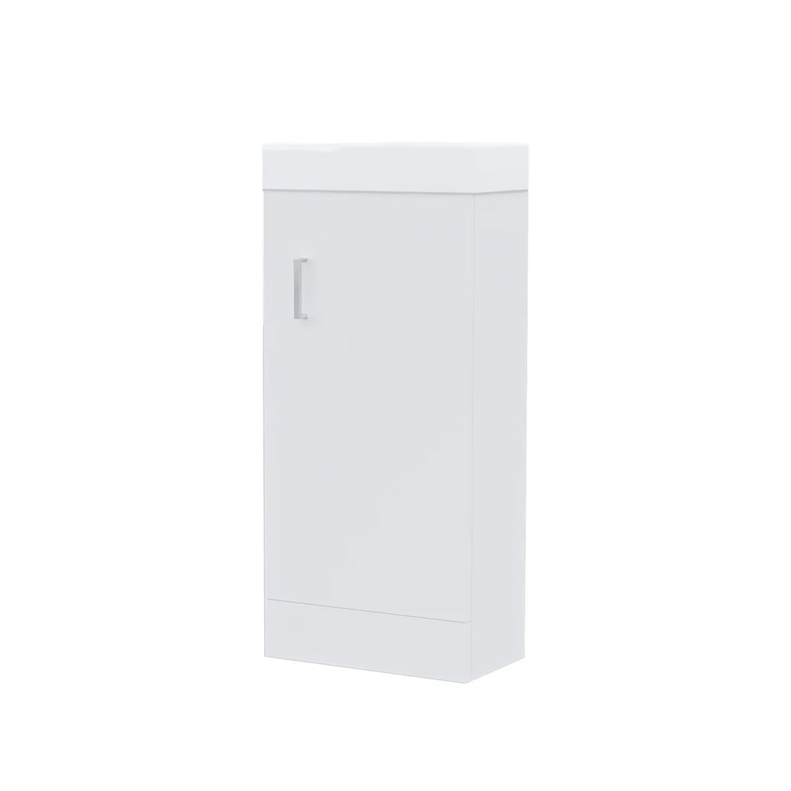 Nanuya White 400mm Cloakroom Vanity Basin Unit, Single Lever Basin Mixer Tap & Waste