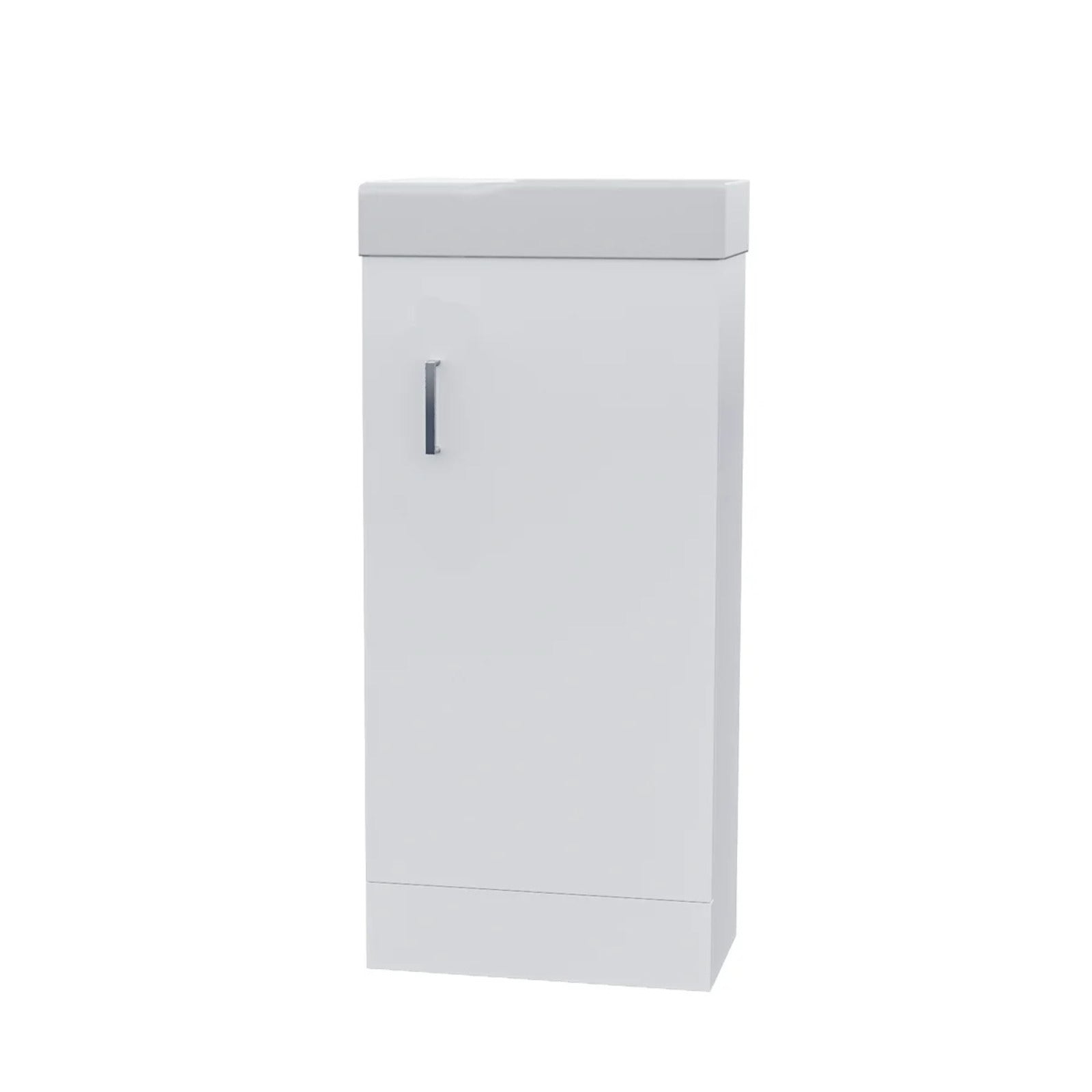 Nanuya White 400mm Cloakroom Vanity Basin Unit, Single Lever Basin Mixer Tap & Waste