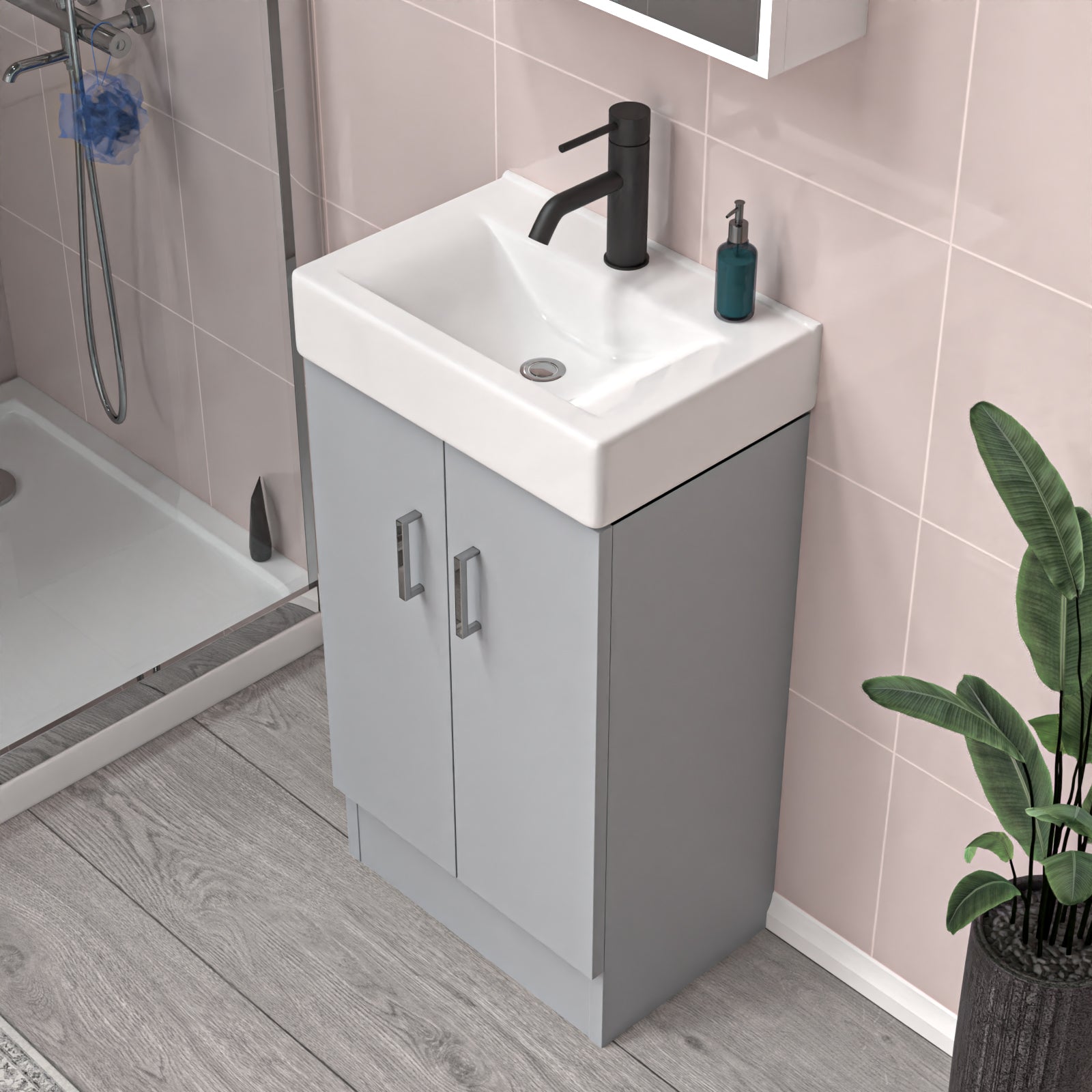 Nanuya 450mm Matte Grey Freestanding Vanity Unit with Basin