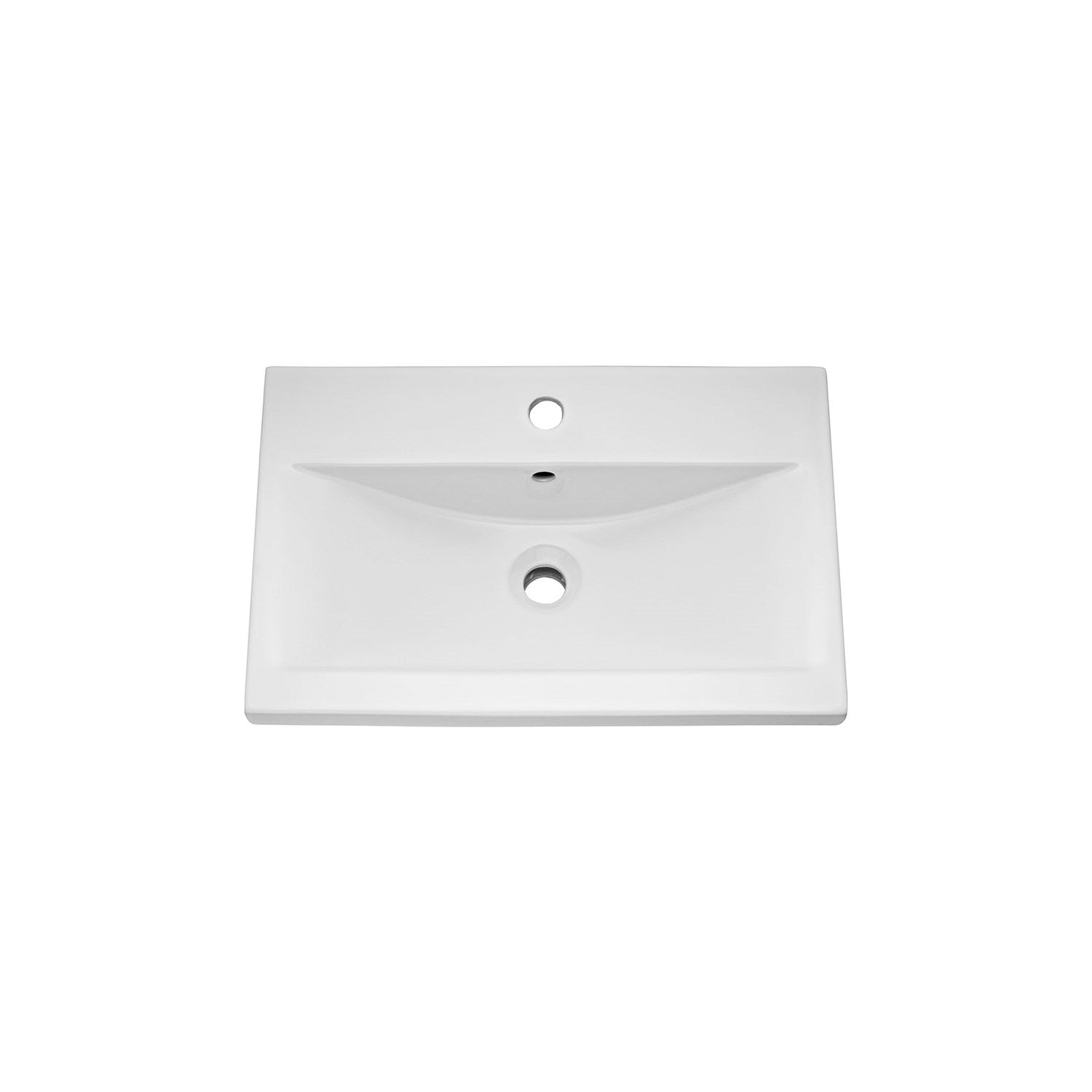 Nanuya Modern White Mid Edged Basin 600mm