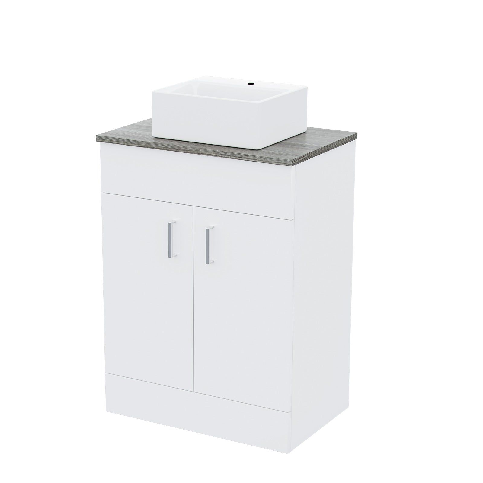 Nanuya 600mm White Vanity Cabinet and Small 420mm Counter Top Basin Sink