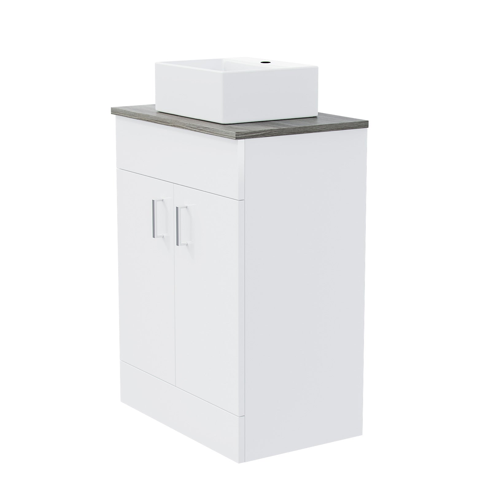 Nanuya 600mm White Vanity Cabinet and Small 420mm Counter Top Basin Sink