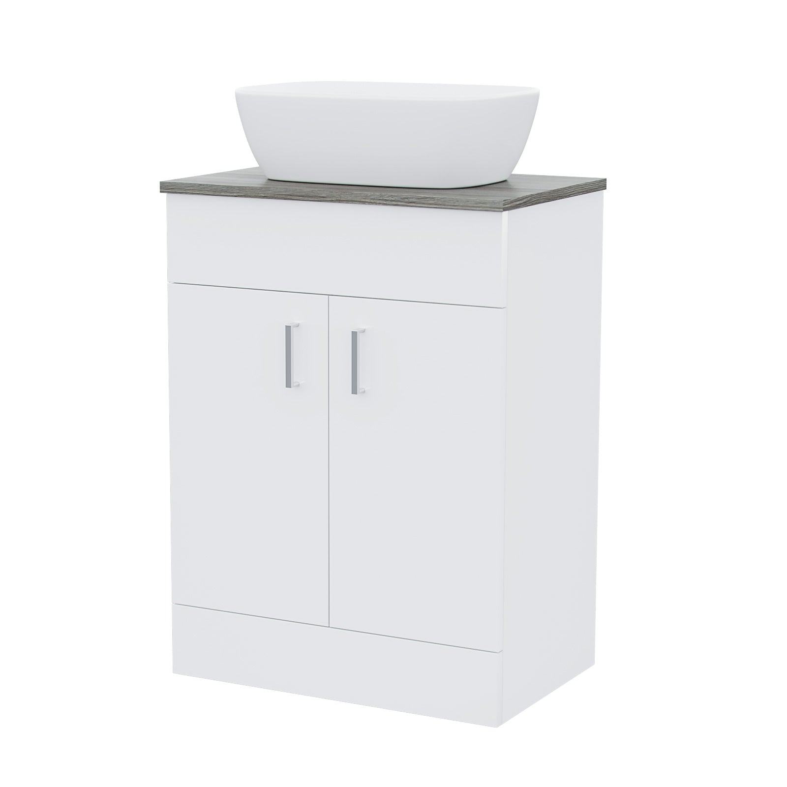 Nanuya 600mm White Vanity Cabinet and Counter Top Basin Sink