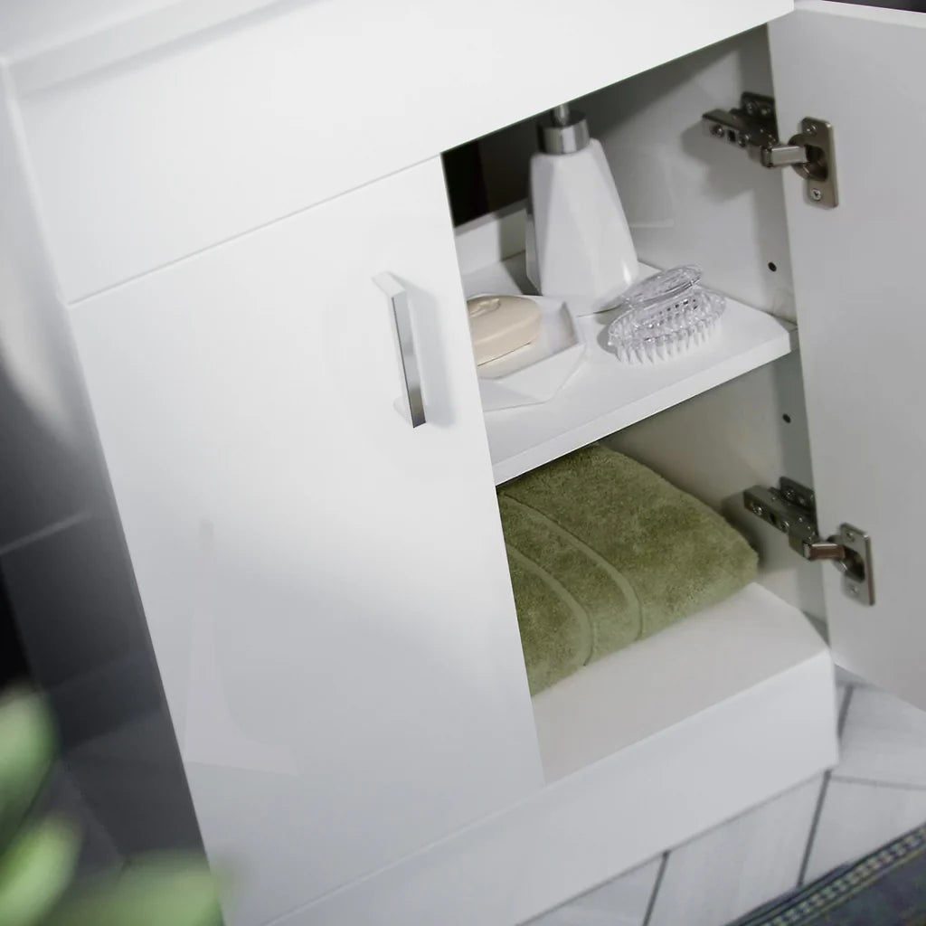 Nanuya 500mm White Basin Vanity & Rimless Close Coupled Toilet Flat Pack