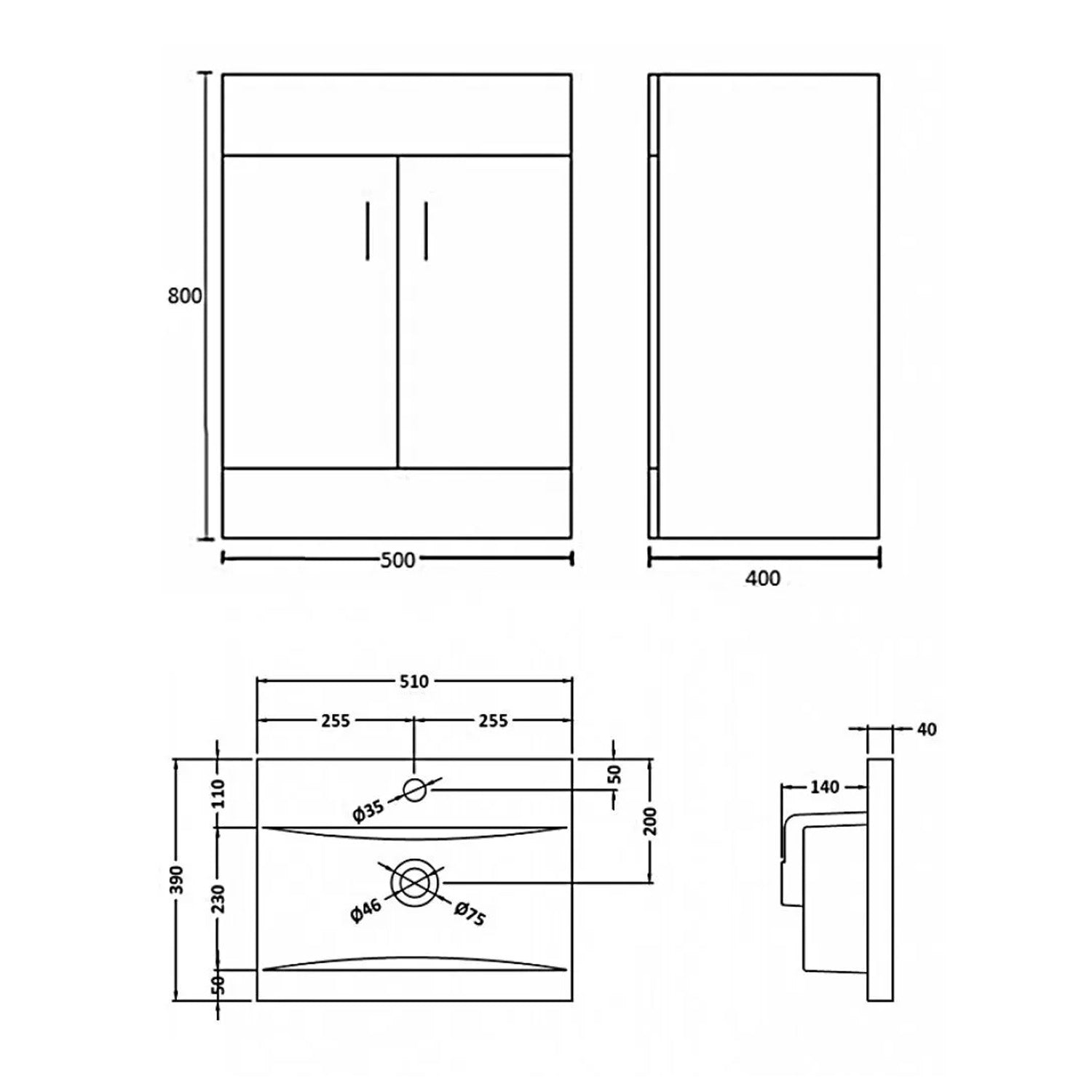 Nanuya 1000mm Floor Standing White Vanity & Ceramic Basin