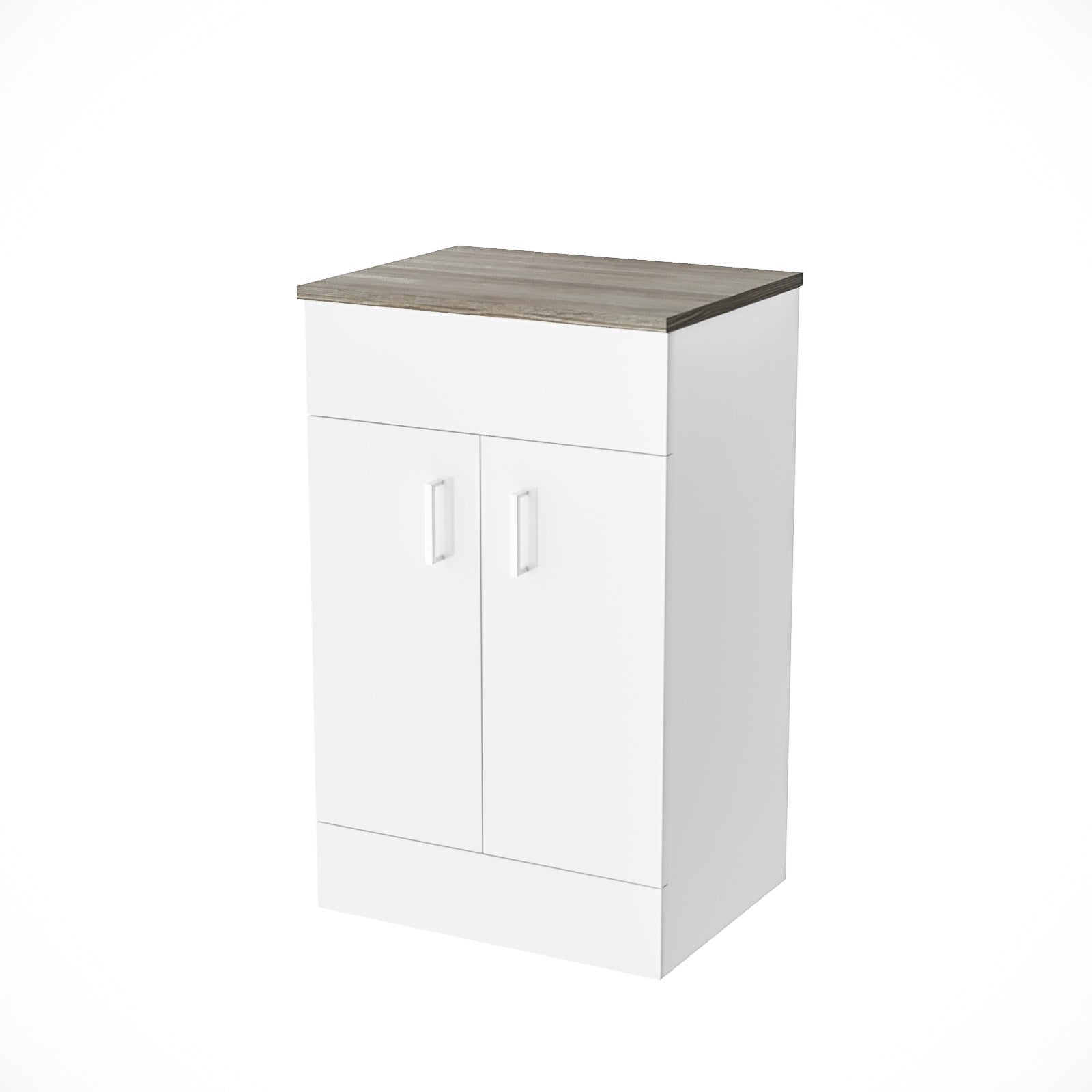 Nanuya 500mm White Vanity Unit Cabinet With Oak Countertop