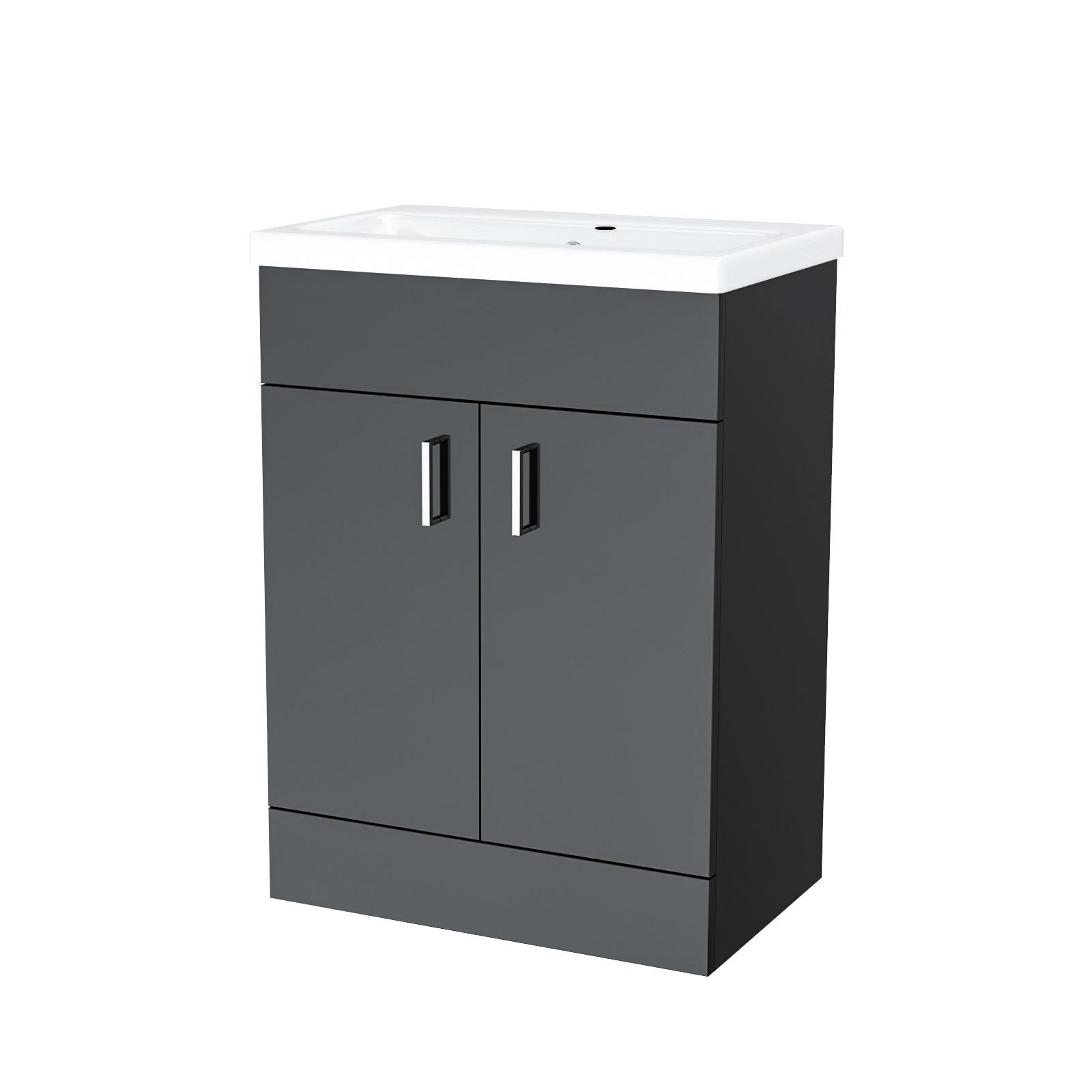 Nanuya 600mm Floorstanding Basin Vanity Unit Cabinet Bathroom Anthracite