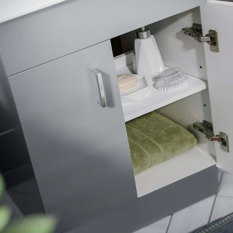 Nanuya 600mm Matte Grey Basin Vanity & White Square Close Coupled Toilet