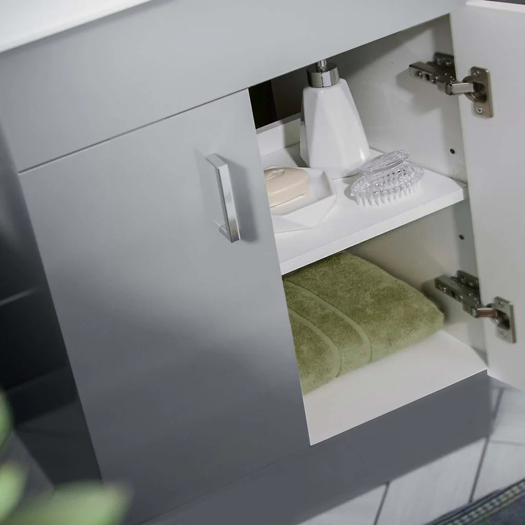Nanuya 600mm Matte Grey Basin Vanity & White Square Close Coupled Toilet