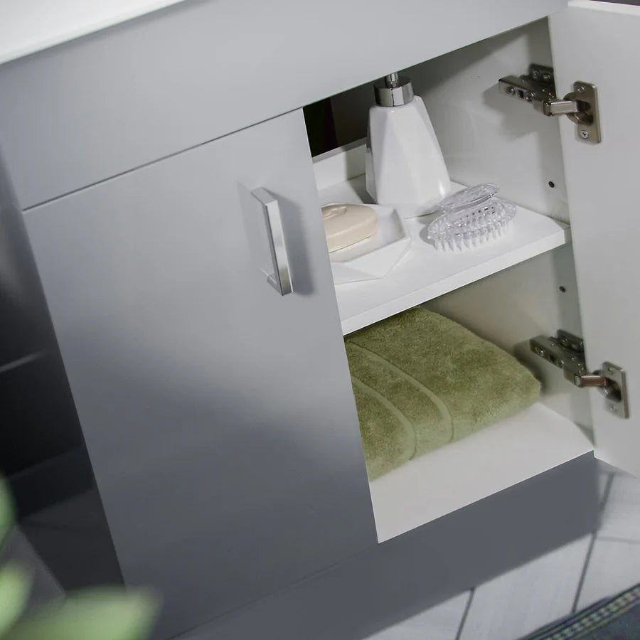 Nanuya 600mm Matte Grey Basin Vanity & Rimless Square Close Coupled Toilet